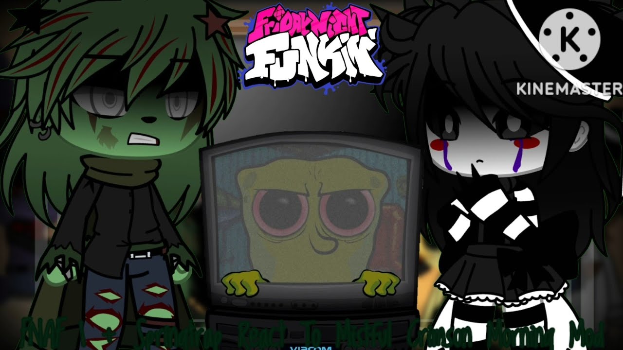 FNAF 1 + Marionette & Springtrap React To FNF Mistful Crimson Morning Mod || P.t 2 || Gacha Club