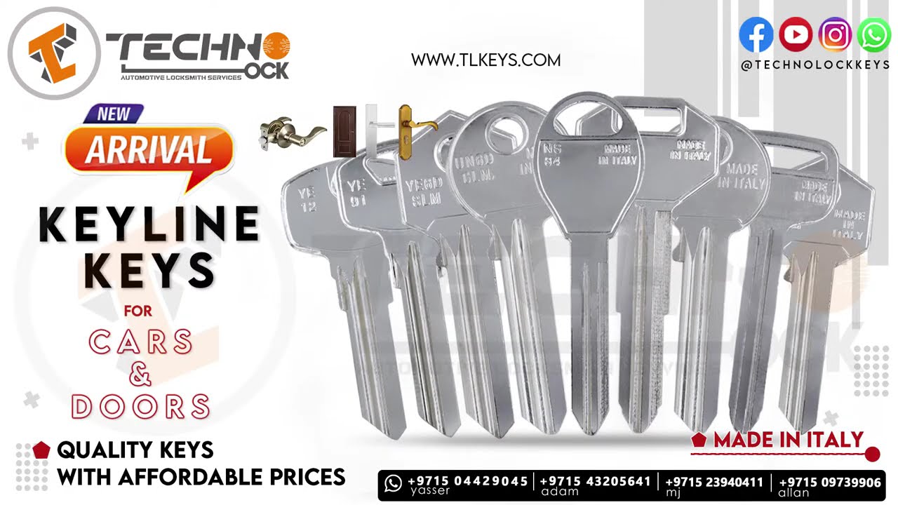 Italian Steel Keys from KEYLINE Car Key and House Door Keys