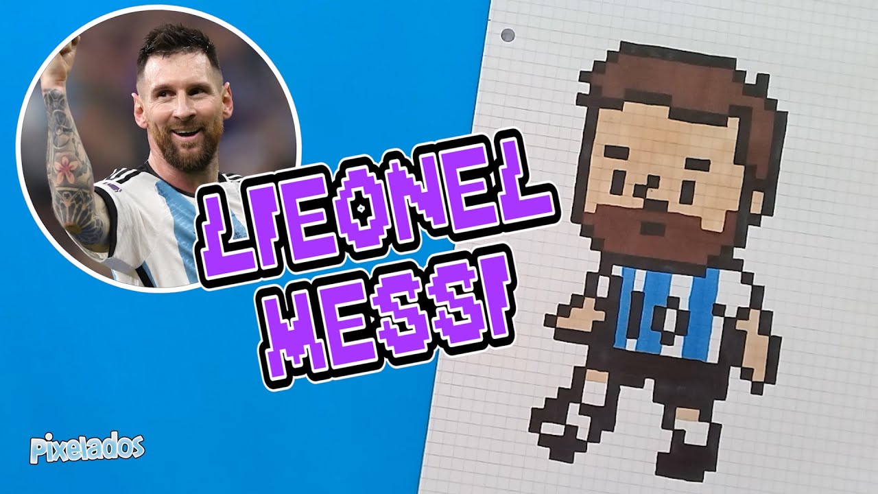 COMO DIBUJAR a LIONEL MESSI - How to DRAW LIONEL MESSI - PIXELADOS