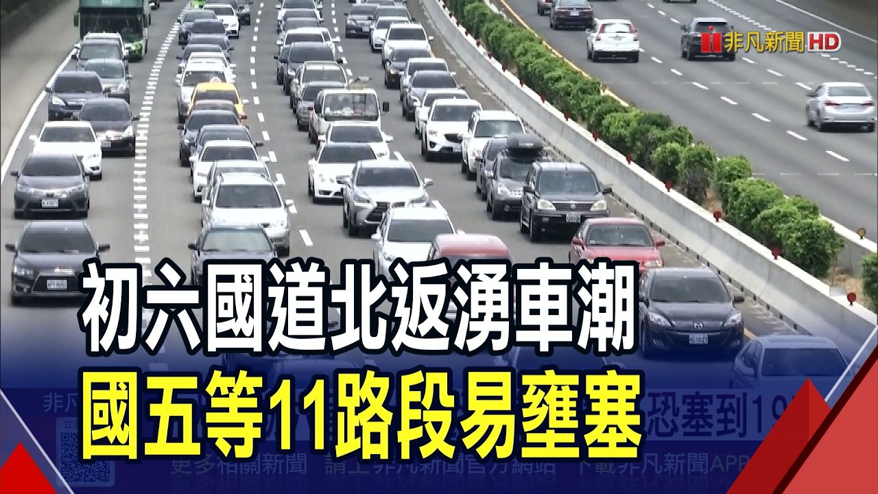 大年初六國道湧車潮!北返車流上看53百萬車公里.高公局示警11路段易塞 下周連迎2波鋒面...228連假變天全台恐有雨｜非凡財經新聞｜20260222