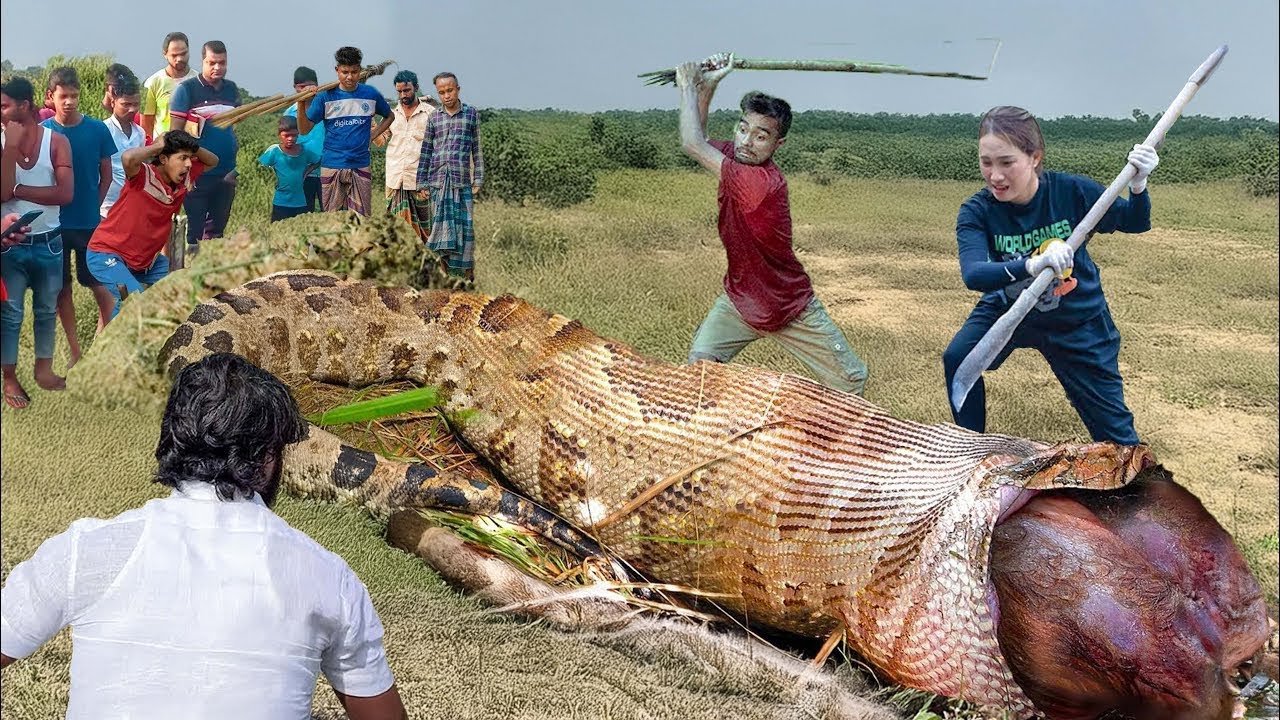 SHOCKING! Brave female hunter catches giant venomous python while hunting in the forest | Ly Thi Hoa