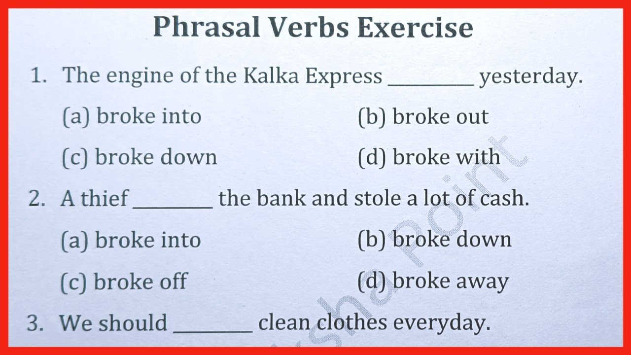 Phrasal verbs exercise | English grammar practice | Diligent Shiksha Point | Learn English easily |