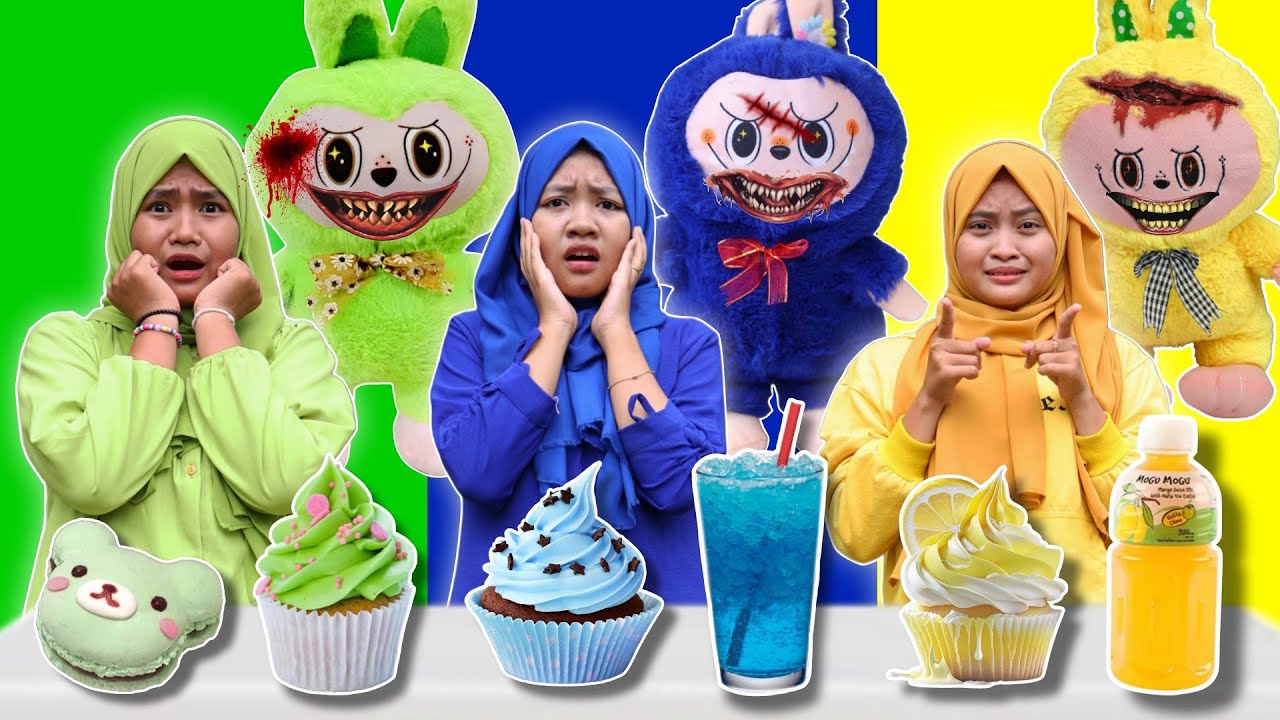 PILIH BONEKA LABUBU SESUAI MAKANAN 1 WARNA PART 4 | CHIKAKU FAMILY