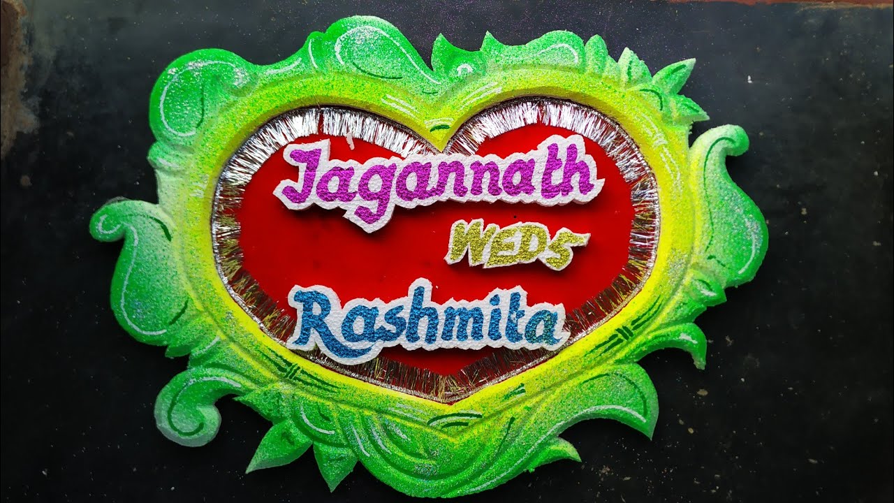 thermocol design for wedding name plate || ramkrushna arts