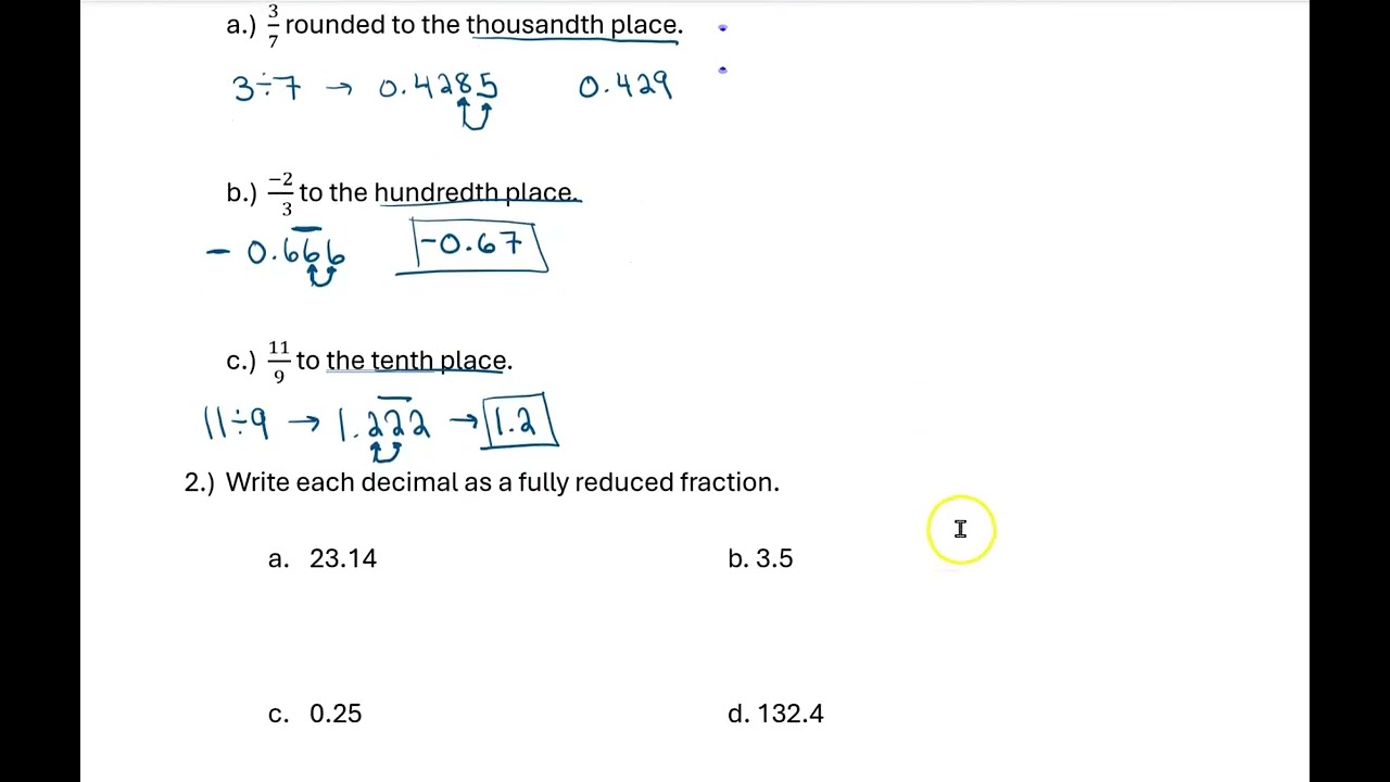 Section 5.6 Between Fractions & Decimals | with Professor Mandie (Guided Notes in Description!)