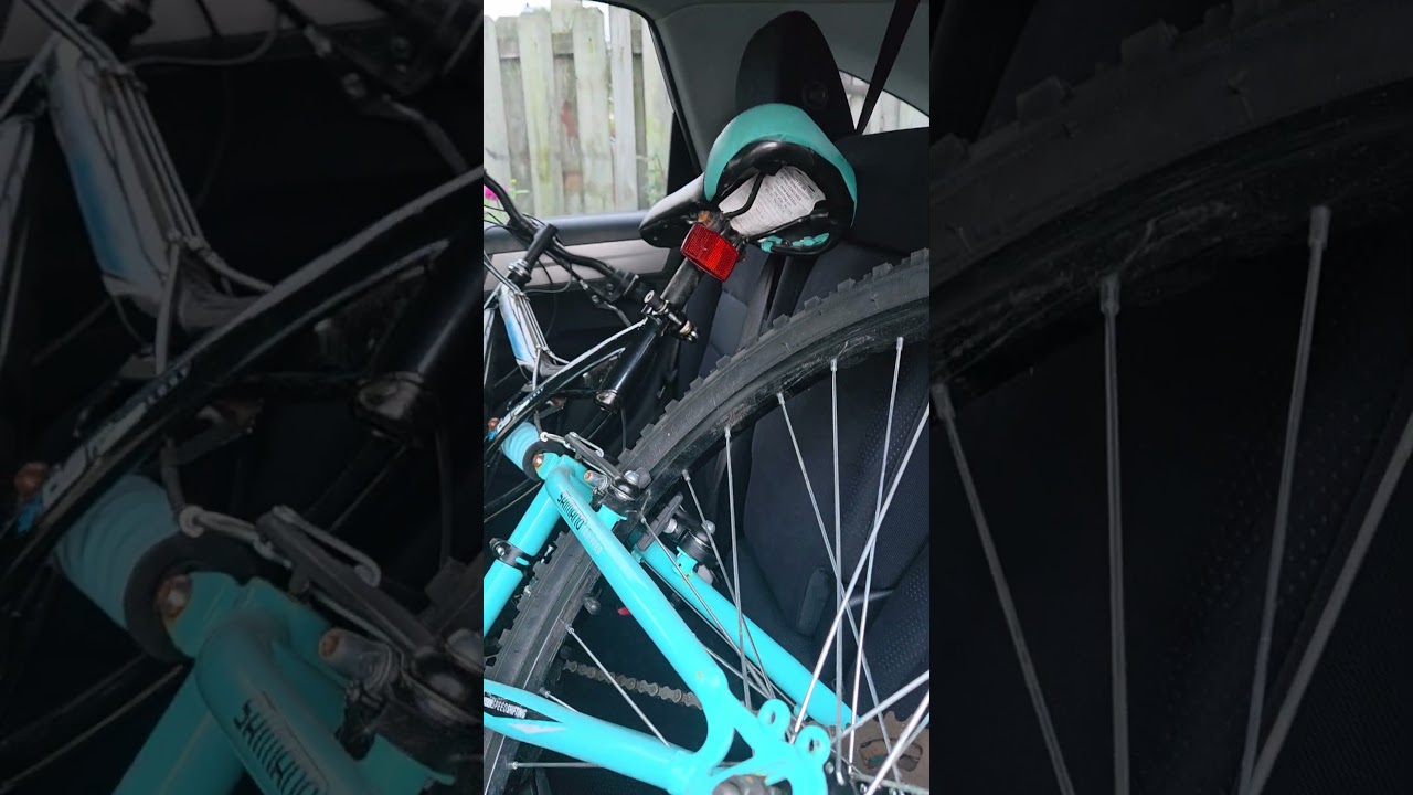 Trail bicycle fit inside my car, did it myself
