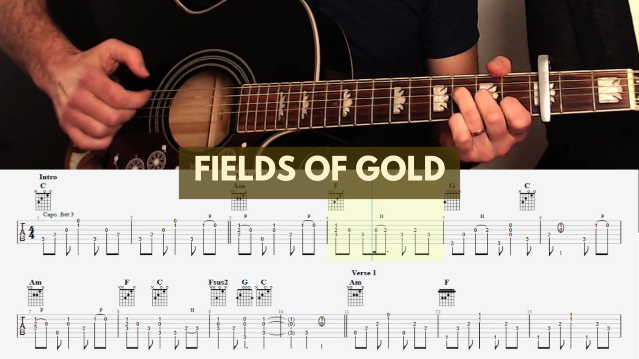 How to play Fields of Gold by Sting (chords + tab)