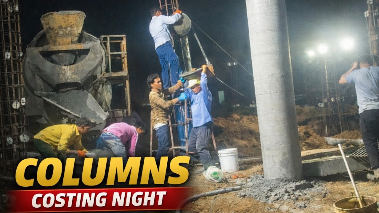 Night Shift Column Costing 👷👷 | Real Construction Vlog#construction #viralvideo #trendingvlogs 