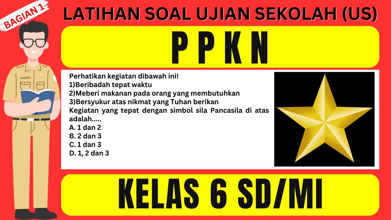LATIHAN SOAL UJIAN SEKOLAH (US)  Kelas 6 SD/MI – PPKN Bagian 1