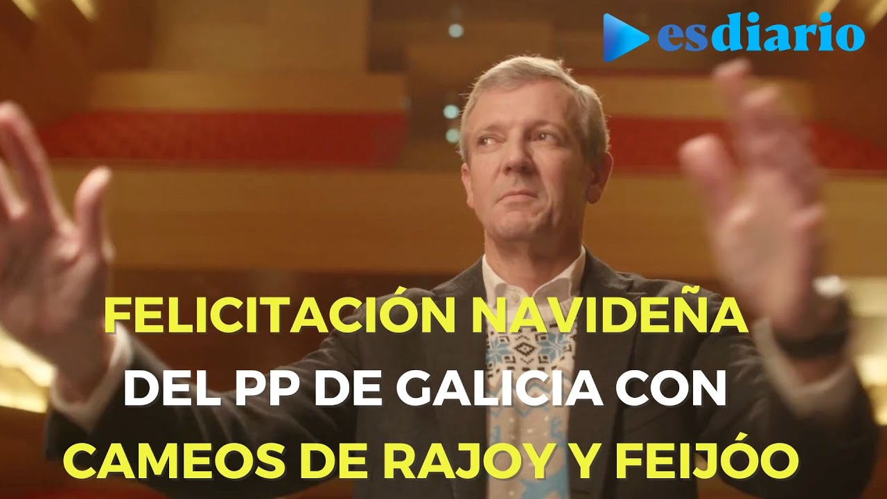 Cameos de Rajoy y Feijóo en la innovadora felicitación navideña del PP de Galicia y Alfonso Rueda.