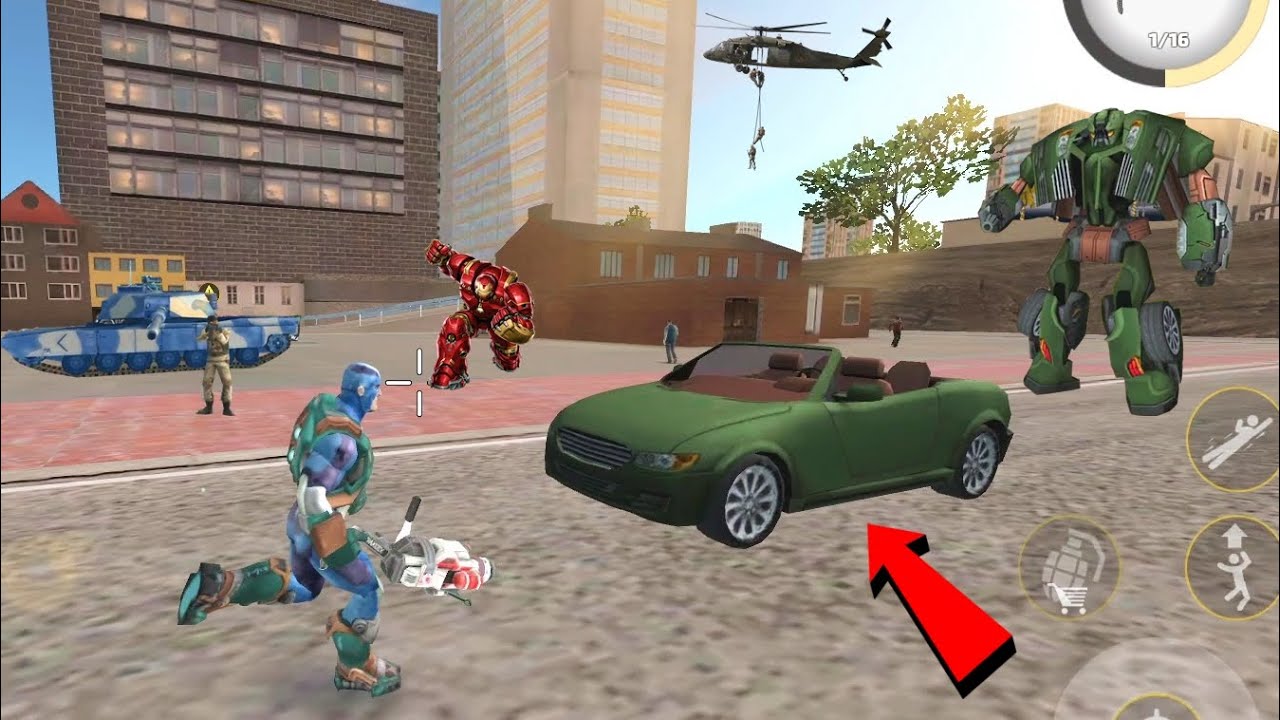 Rope Hero: Vice Town (Rope Hardly Drive Car Robot) Robot Car Parking on Road - Android Gameplay HD