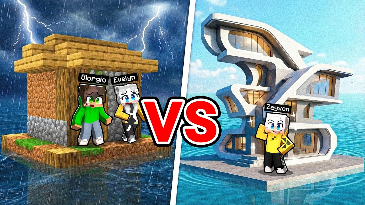 CASA nell'OCEANO POVERA contro RICCA su Minecraft!