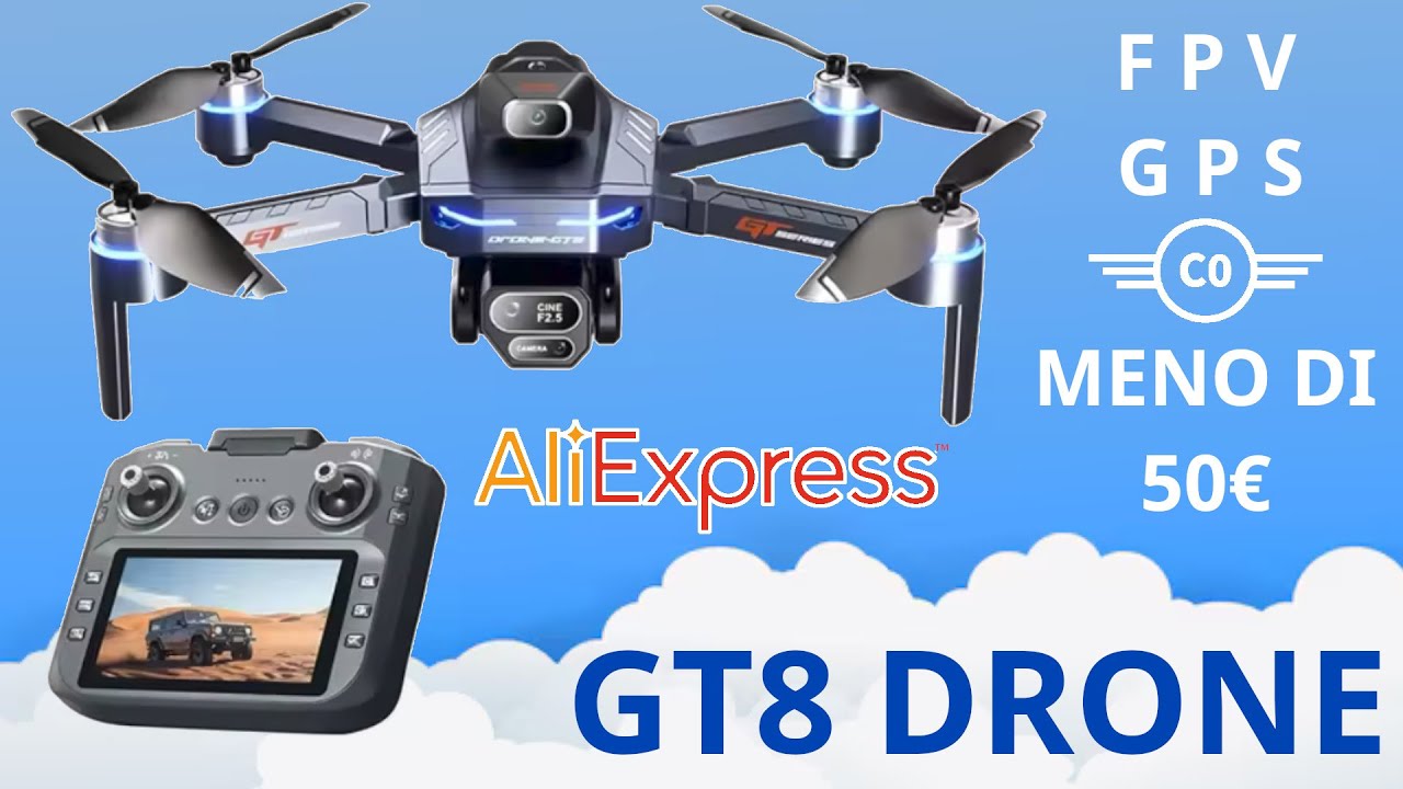 Xiaomi Mijia GT8 Drone cinese di AliExpress FPV GPS con telecamera economico recensione italiano