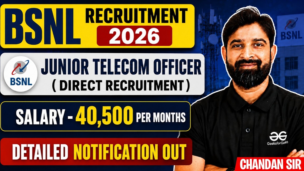 BSNL Recruitment 2026 | Junior Telecom Officer Direct Recruitment Out | Salary | Syllabus