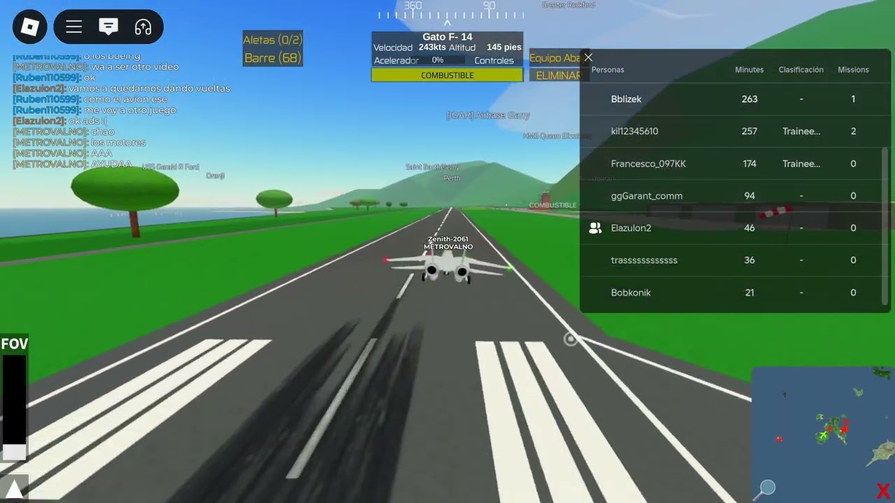 roblox despegando y aterrizando con un avion militar (CASI SALE MAL)