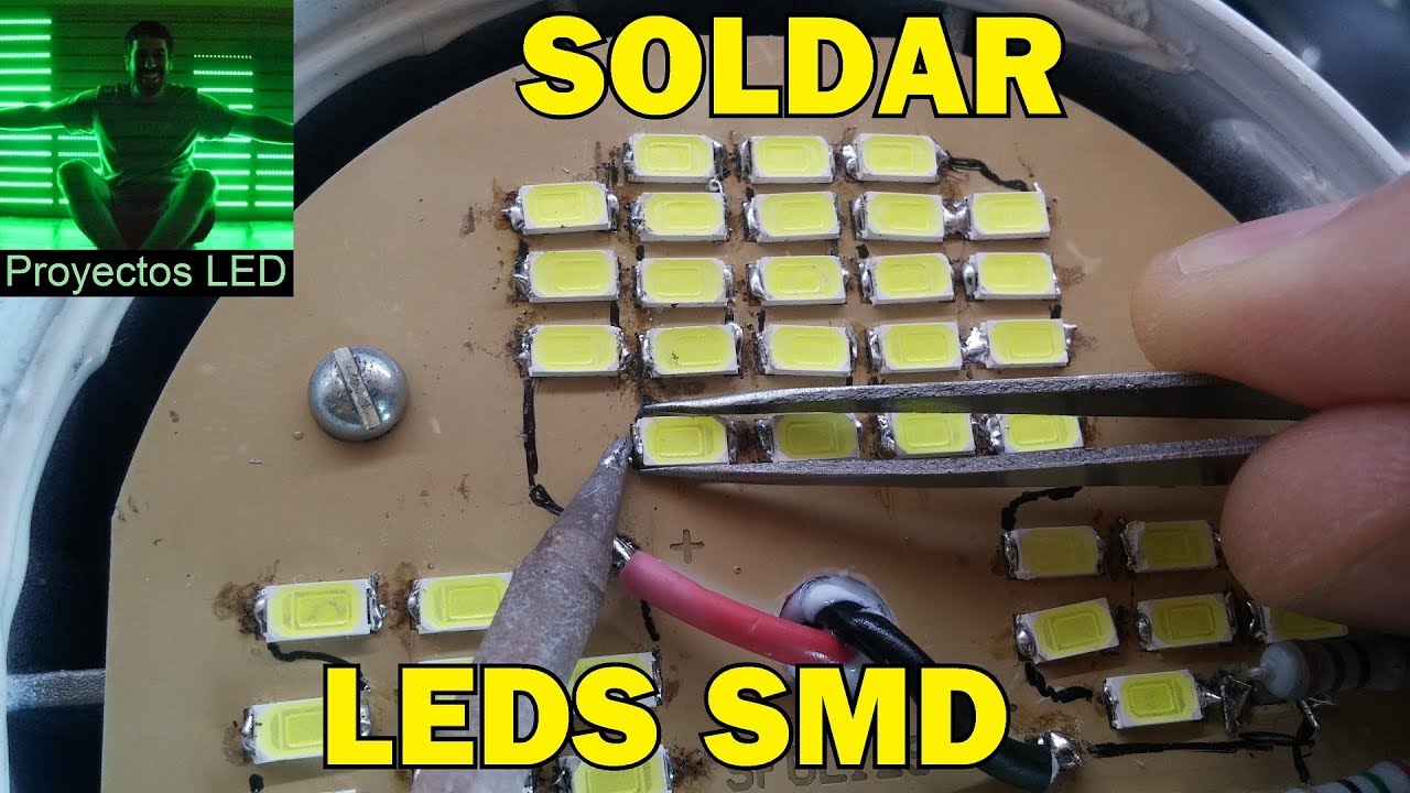 Como soldar led smd, reparando lampara de Manuel (Domo Electra)