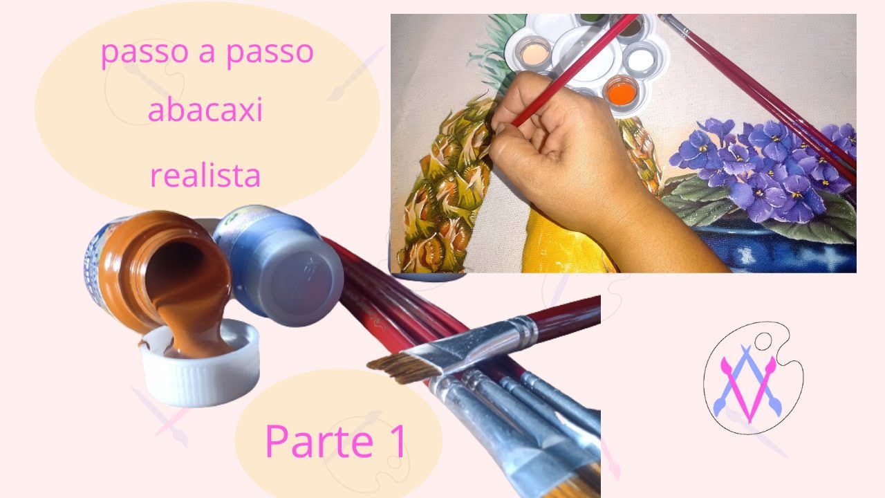 pintura em tecido: abacaxi Realista. (pt1)