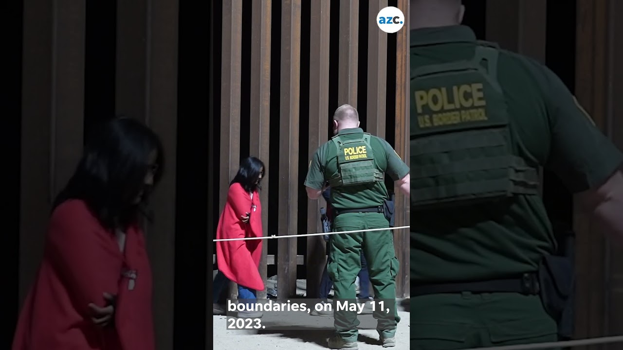 Migrants detained by US Border Patrol agents after crossing US-Mexico border