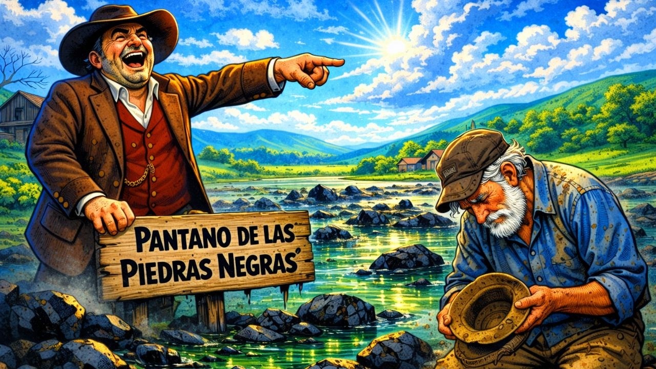 El Capataz malvado le pagó con el 'Pantano de las Piedras Negras'... sin saber