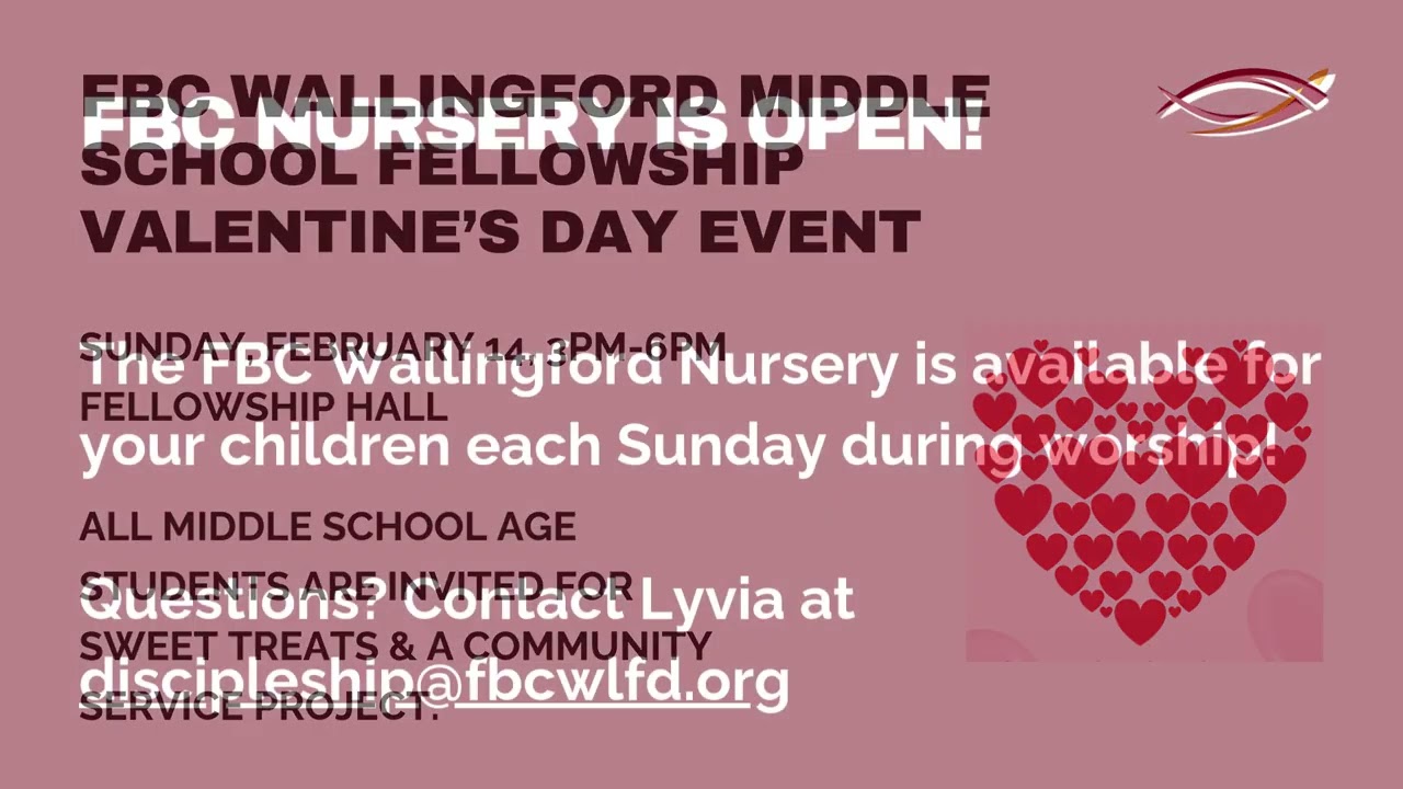 FBC Wallingford Announcements, Sunday, February 1, 2026