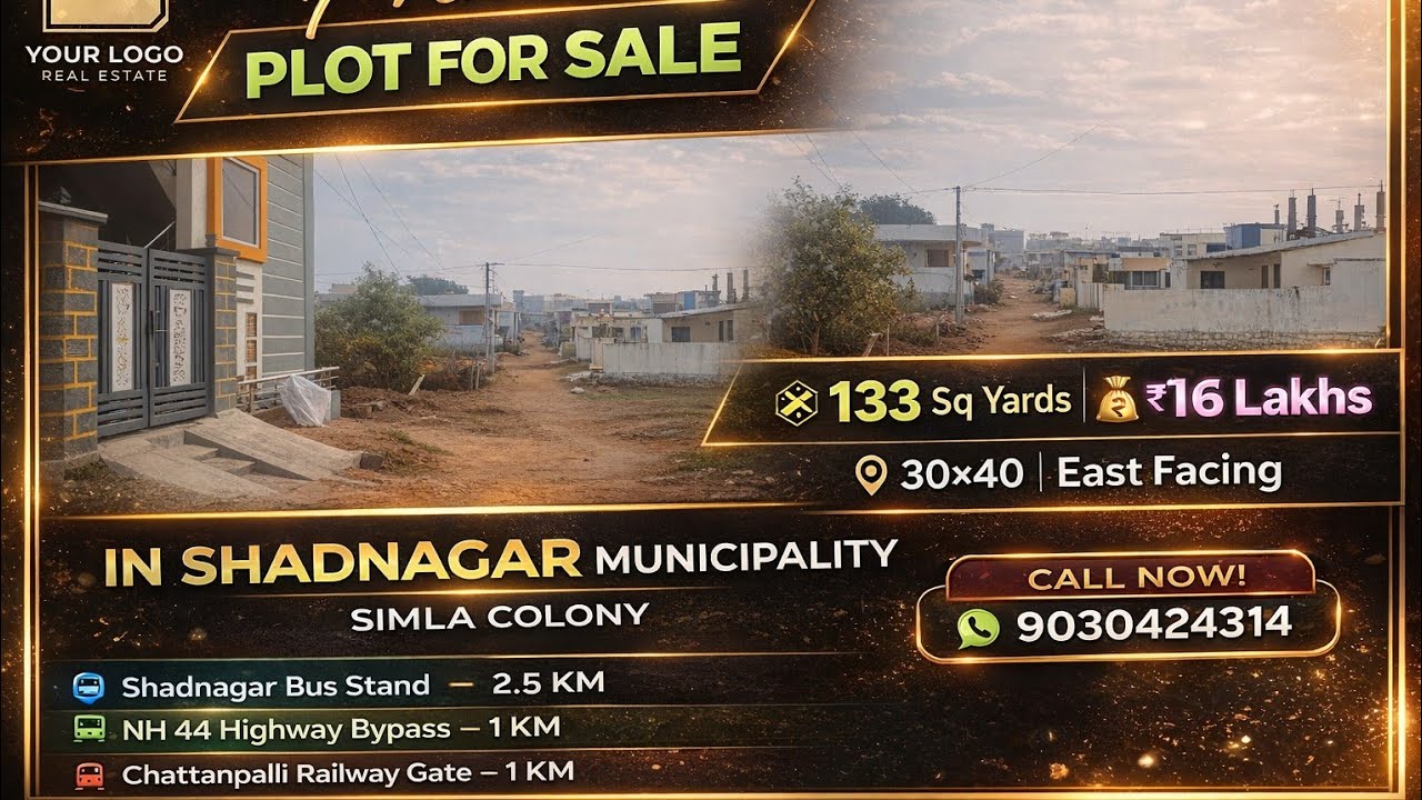 Shadnagar Plot for sale 16 lakhs 133 sq yard 