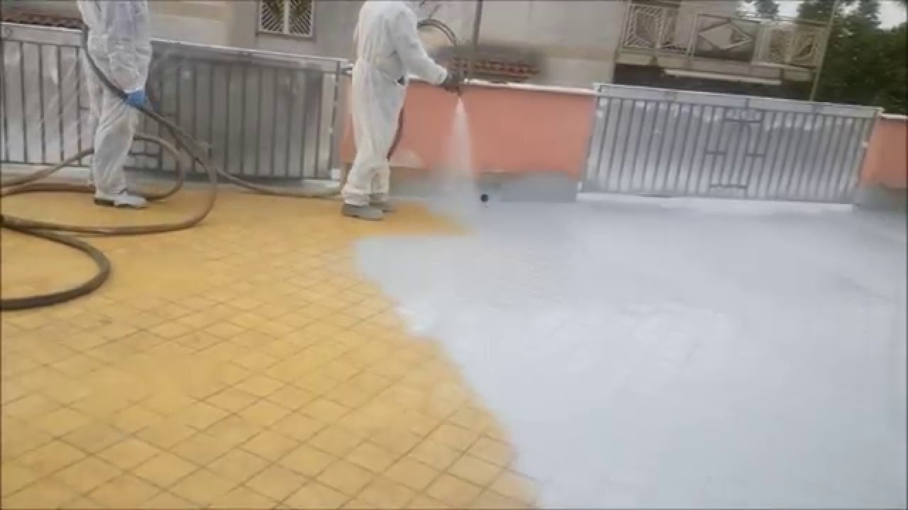 Poliurea a spruzzo su pavimento, impermeabilizzazione senza demolizione. INTPOLIURETANI
