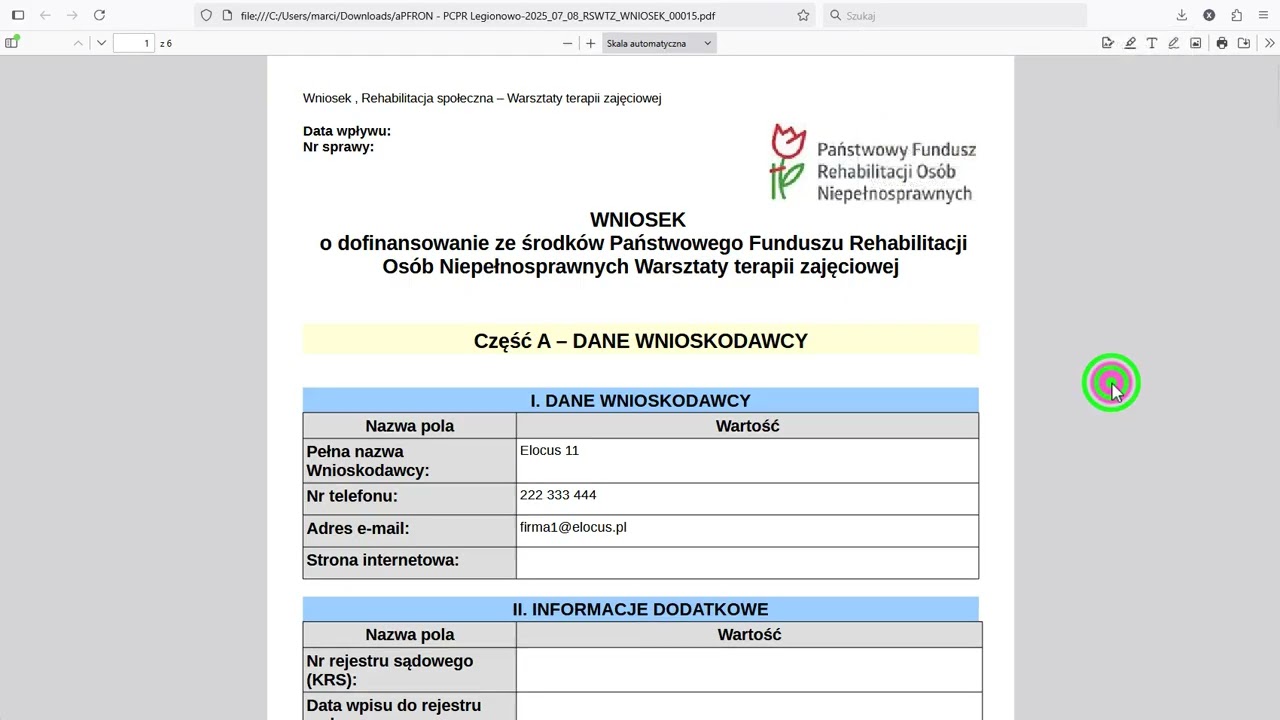 Obsługa SOW – moduł Instytucji. WTZ– Przeglądanie, Edycja i usunięcie roboczego planu finansowego.