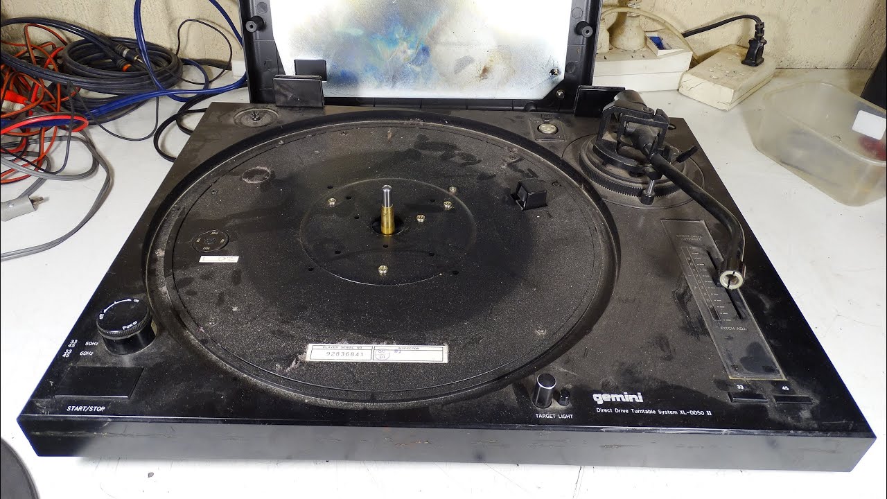 BANDEJA GIRADISCOS TORNAMESA TURNTABLE GEMINI XL-DD50 II TAIWAN 1992 RESTAURACION P1