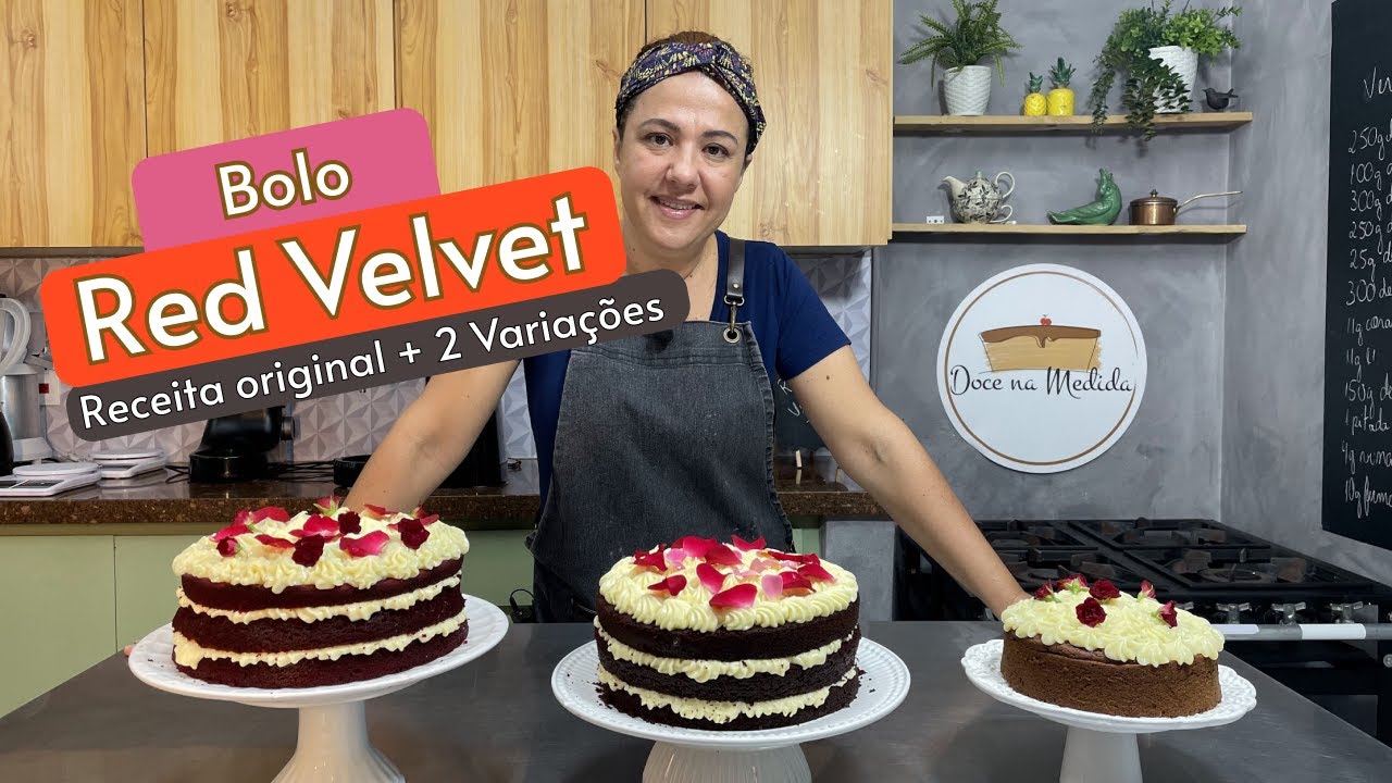 Como fazer bolo Red Velvet - 3 variações - Todos os detalhes
