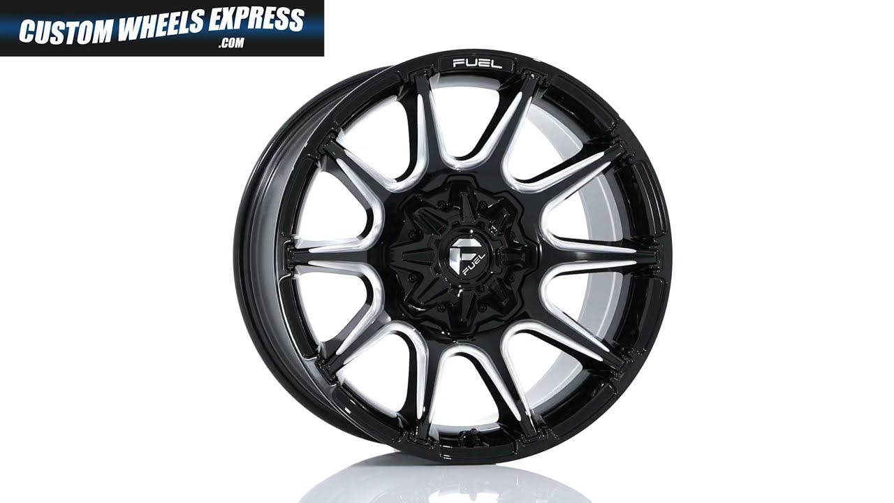 Fuel Super C FC880BE Gloss Black Milled Custom Truck Wheels