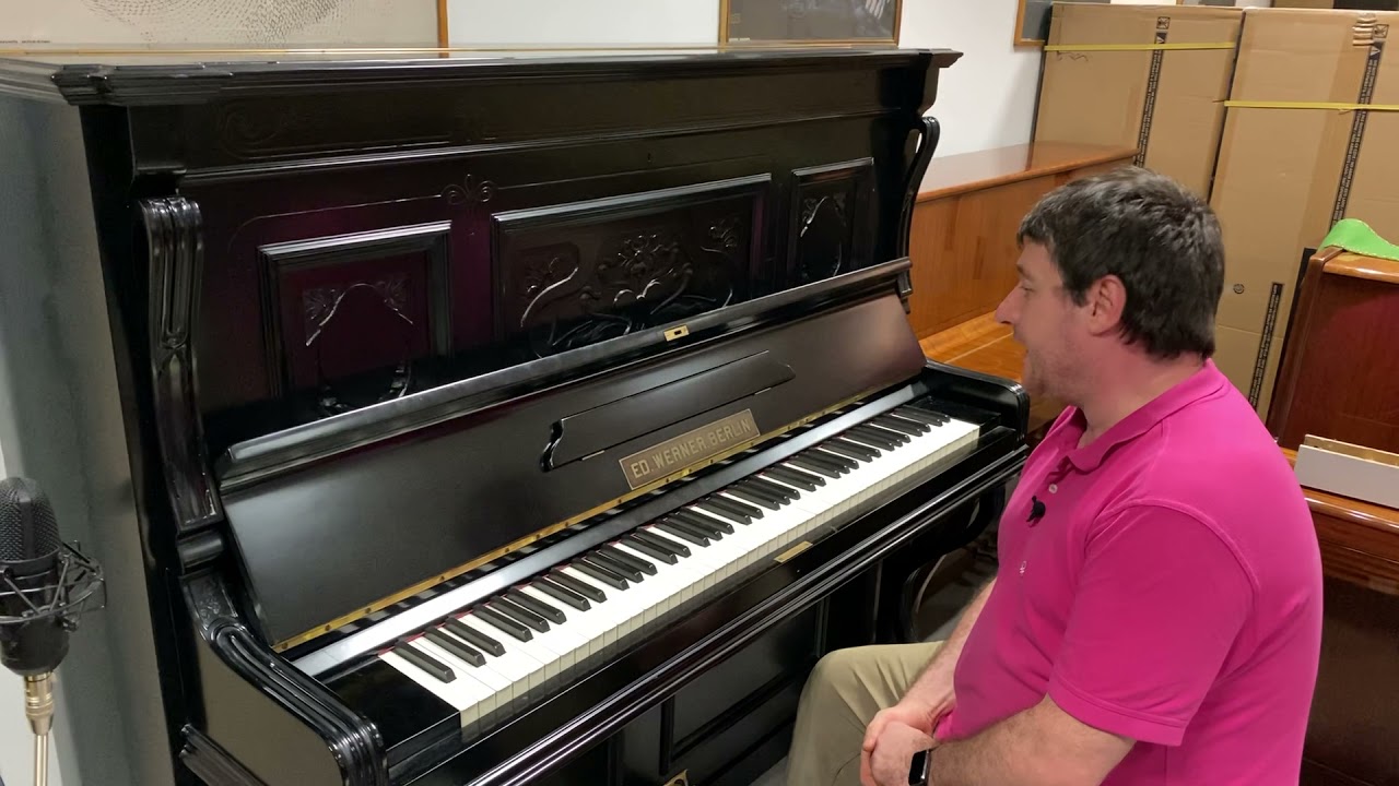 PIANOFORTE VERTICALE ED. WERNER BERLIN TEDESCO STORICO COMPLETAMENTE RIGENERATO IN PROVA