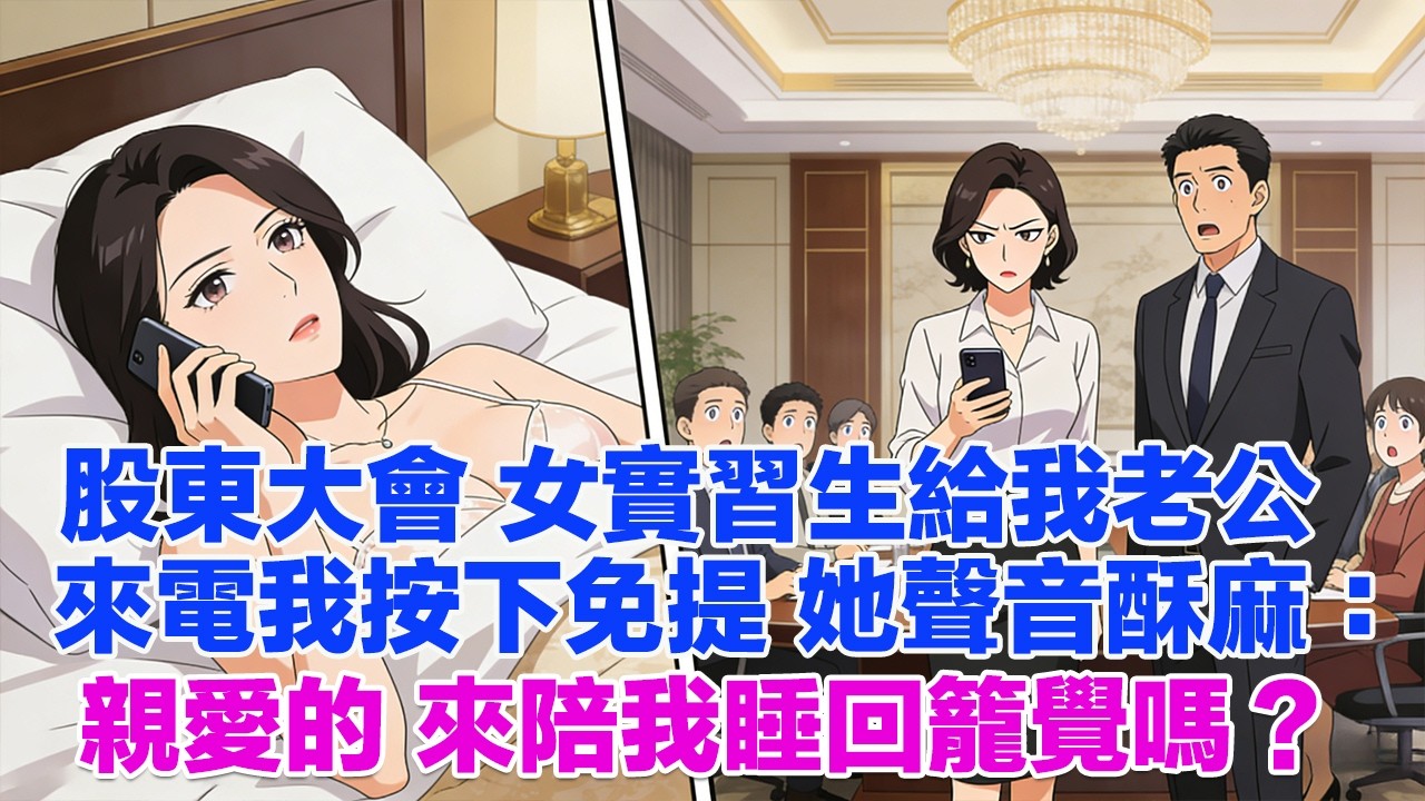 股東大會 女實習生給我老公來電我按下免提 她聲音酥麻：親愛的 來陪我睡回籠覺嗎？#正能量 #故事分享 #生活經驗 #情感