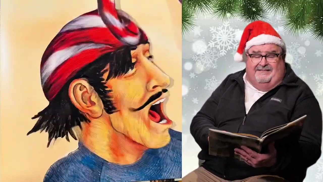 Papa Gros reads "Cajun Night Before Christmas"