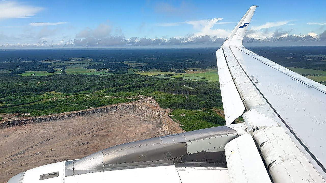 4K | Finnair Airbus A321 Beautiful Approach and Landing at Helsinki Vantaa