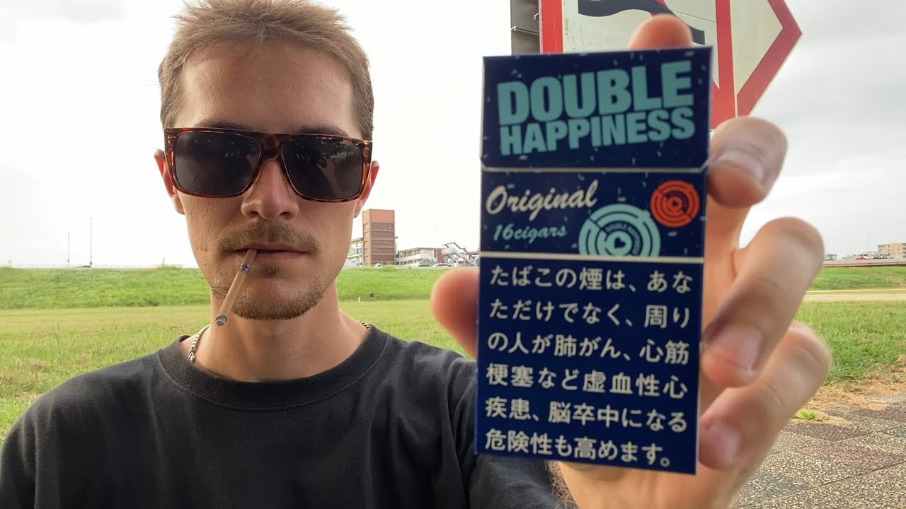 Smoking a Double Happiness Original Filtered Cigar from Japan - Review