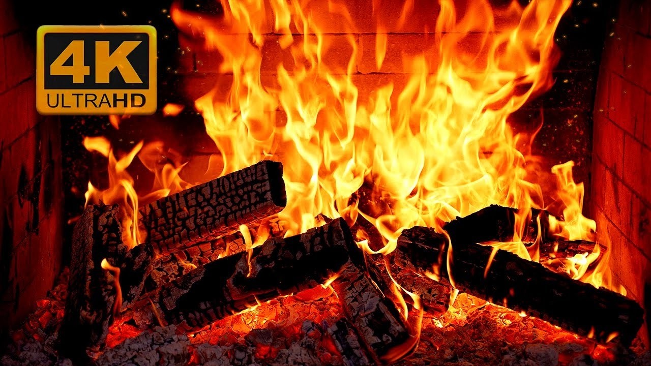 Cozy Fireplace | Crackling Fire In Traditional Brick Frame