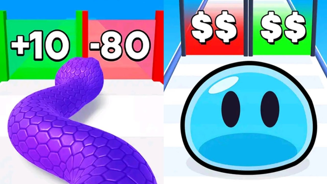 Snake Run Race VS Slime Run Race Max Levels Unlocked Speedrun Gameplay