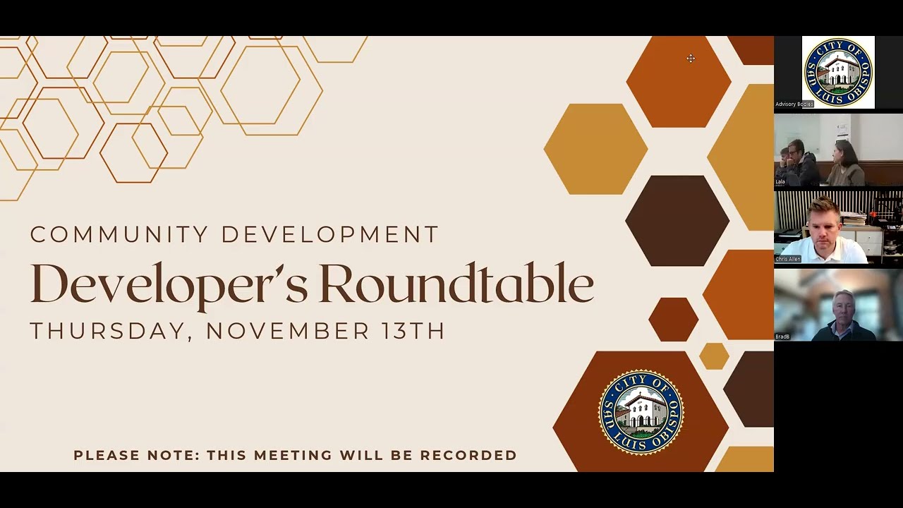 Developer's Roundtable - November 13, 2025 - City of SLO Community Development Department