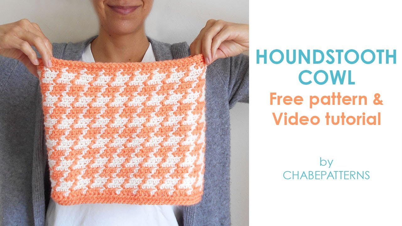 HOUNDSTOOTH Cowl | FREE TAPESTRY CROCHET pattern for SEAMLESS accessory