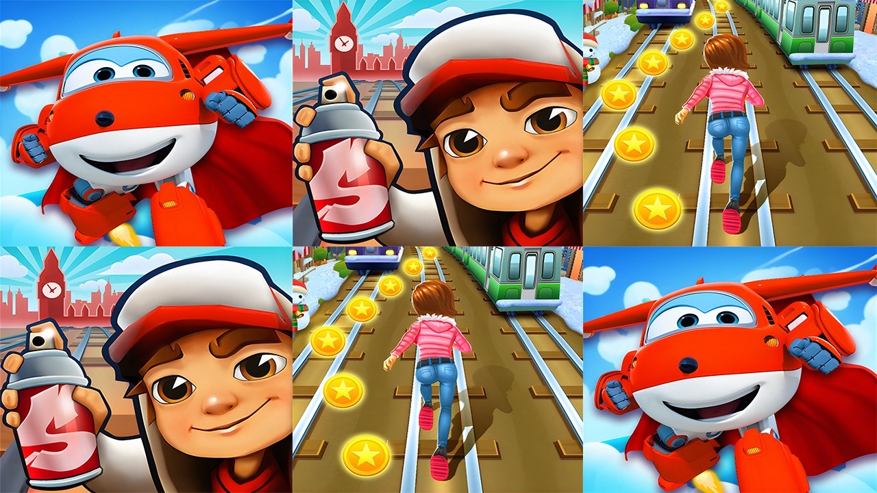Super Wings Jett Run VS Subway Surfers VS Subway Princess Runner Android iPad iOS Gameplay HD