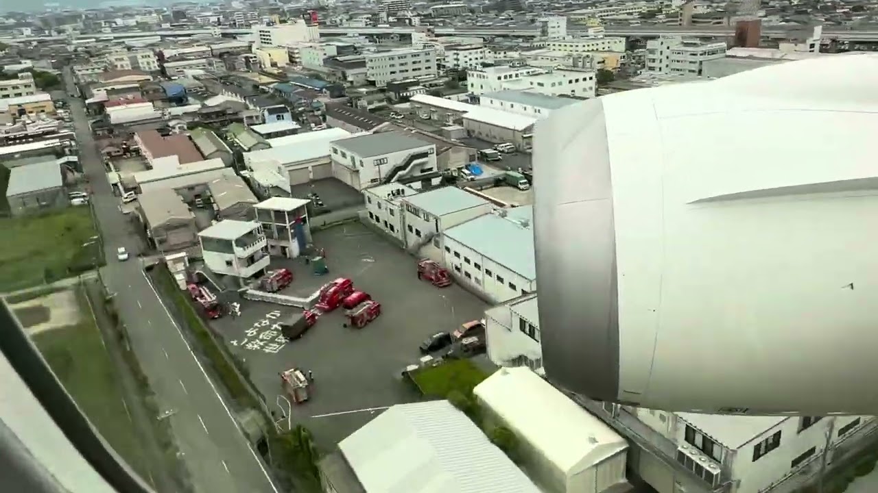 JAL119便　16K席から伊丹空港ランディング　ITM 2025.5.18