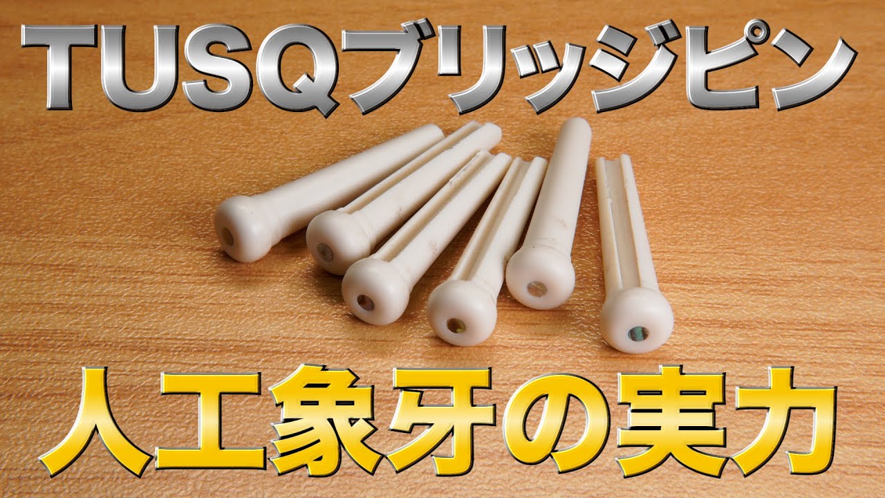 【レビュー】TUSQブリッジピンの実力は？本象牙のブリッジピンと弾き比べてみた結果が衝撃だった・・・。【アコギ】