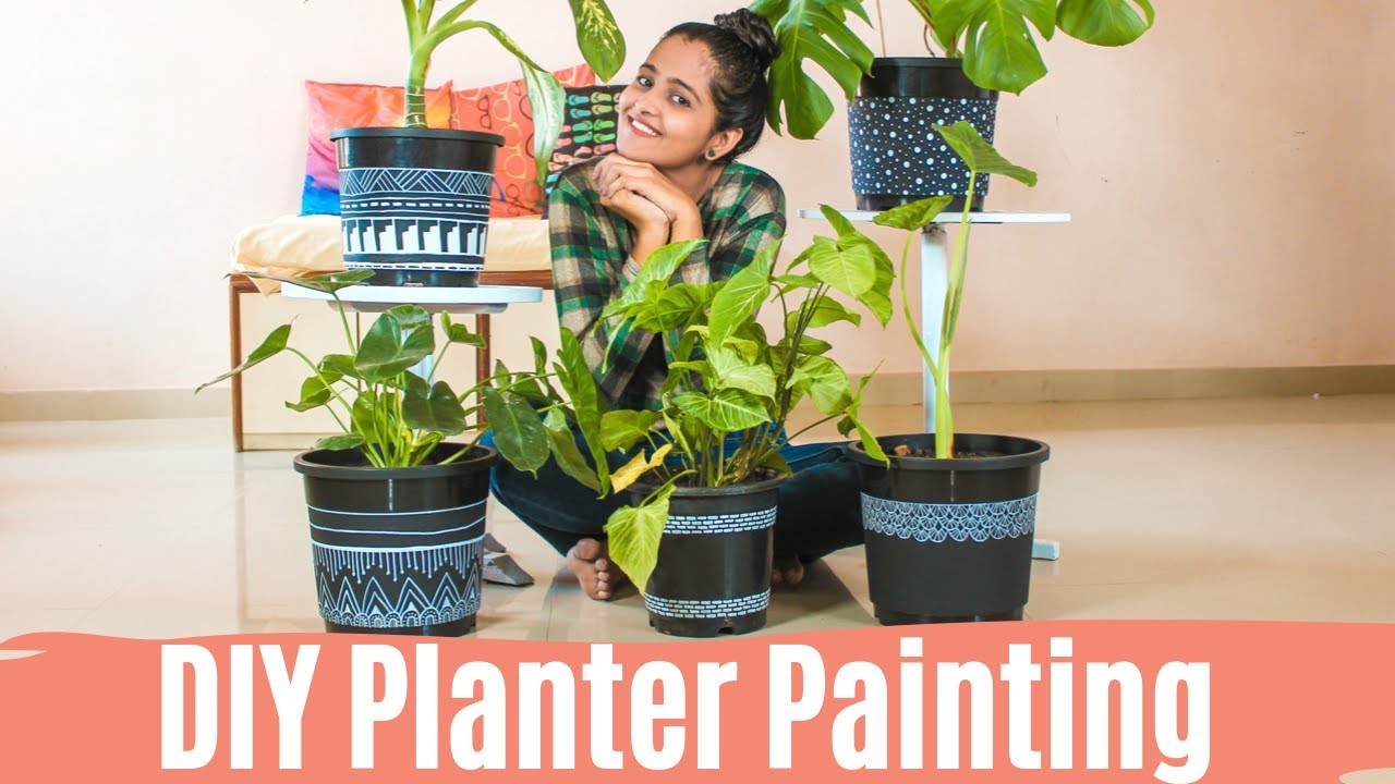 DIY Planter Painting / DIY Planter Ideas | Dhara Patel