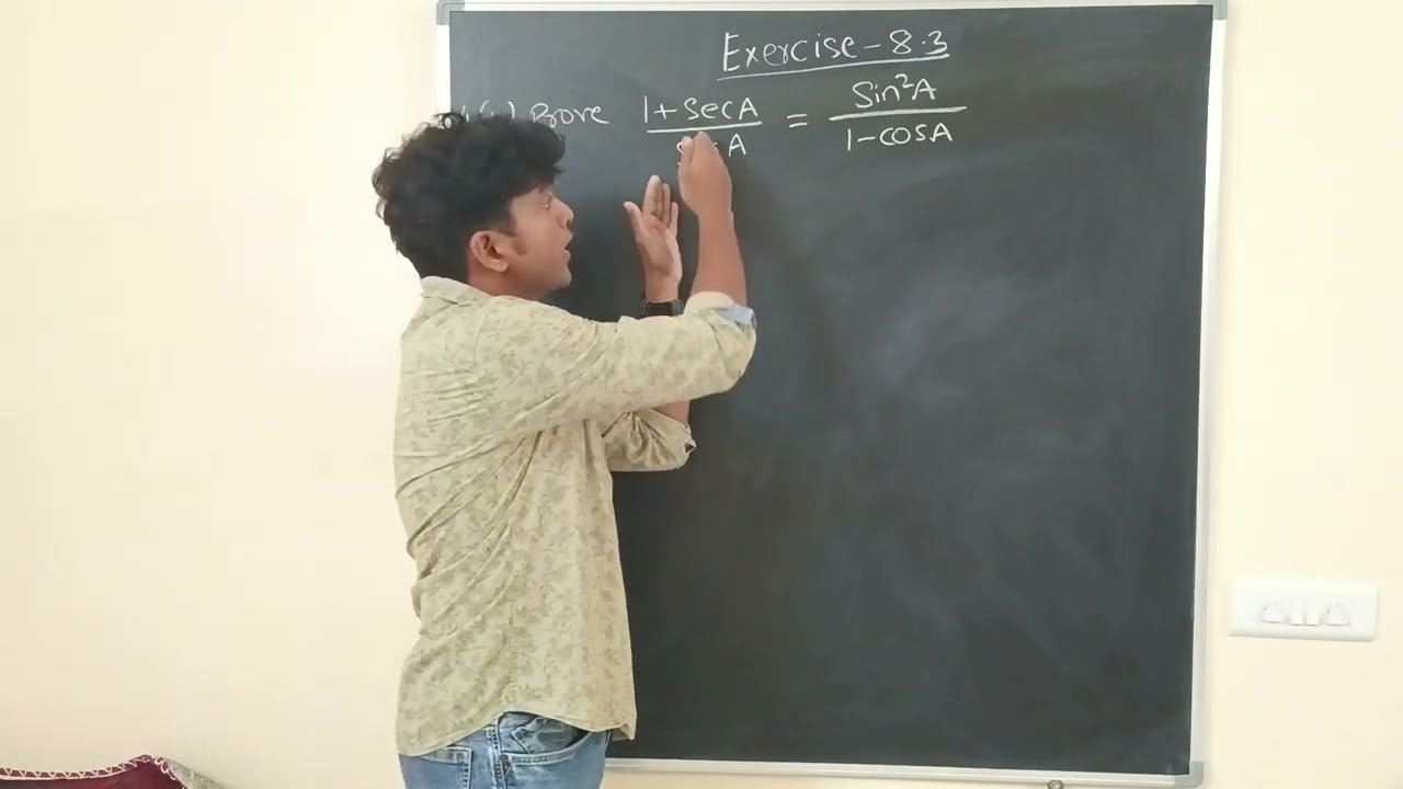 Prove (1+secA) / secA = sinA^2 / (1-cosA) #maths #education #class10 #trigonometry 
