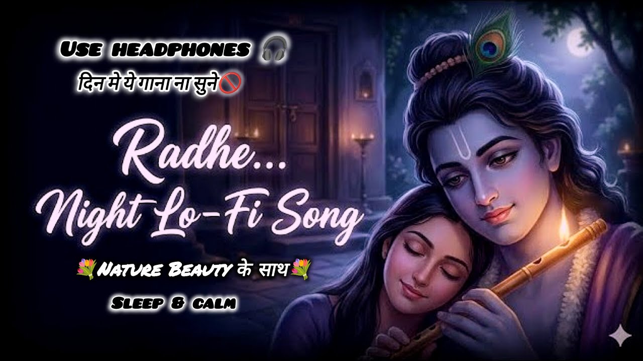 Radha Radhe Night Lofi Bhajan 🌙🪈 | Female Voice Flute Music | Calm Nature Devotional Song #bhakti