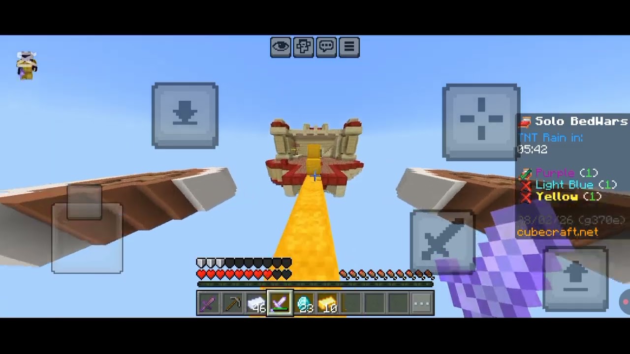 Winning cubecraft bedwars on mobile