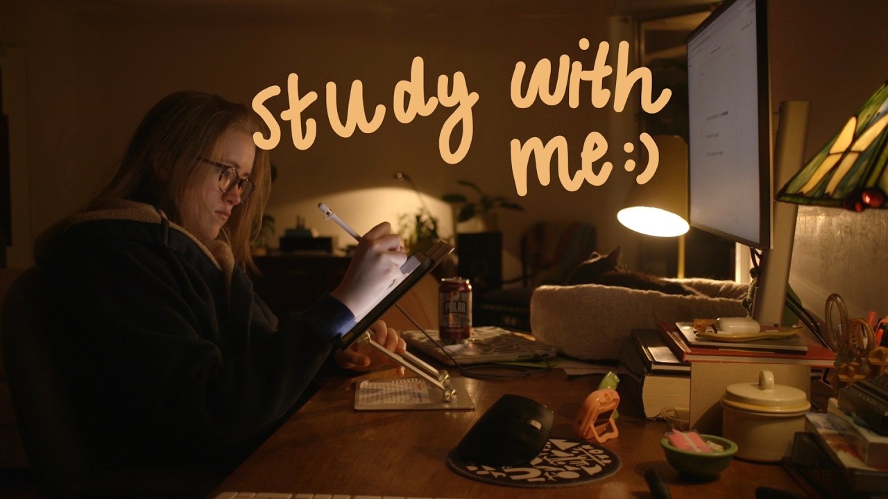 study with me slumber party (50/10 pomodoro, typing ASMR)