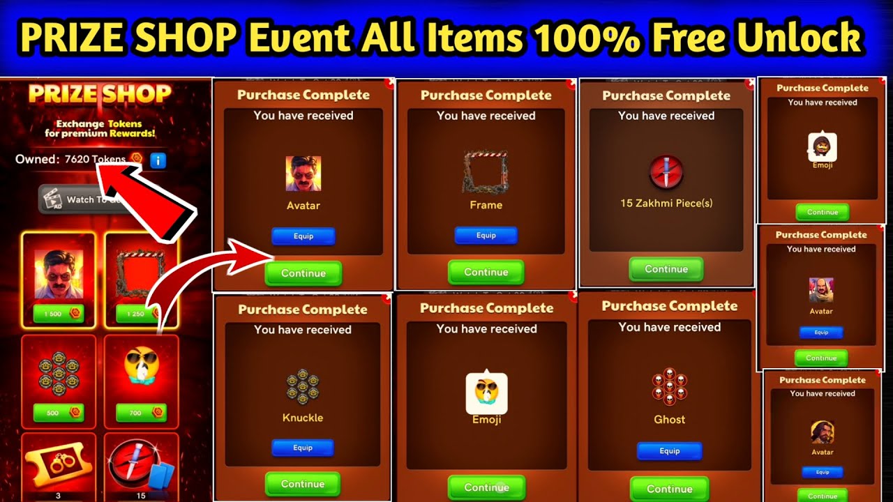 Prize Shop Event All Items 100% Free Unlock 😱 Prize Shop Event Full Details Don't Miss 🔥