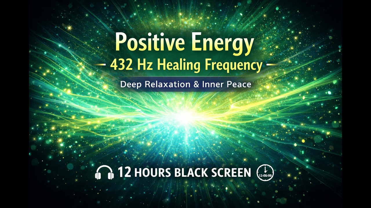 Positive Energy • 432 Hz Healing Frequency • Deep Relaxation & Inner Peace | 12 Hours Black Screen