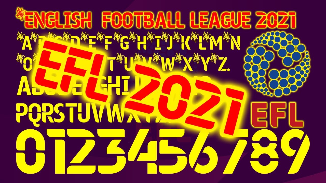 English Football League 2021 EFL Font Football By Home Design Free Download 100%